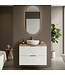 Wastafelkast Manello 80 x 46 x 58 cm - eiken met mat wit