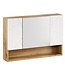 Spiegelkast Manello 80 x 17 x 55 cm - eiken met mat wit