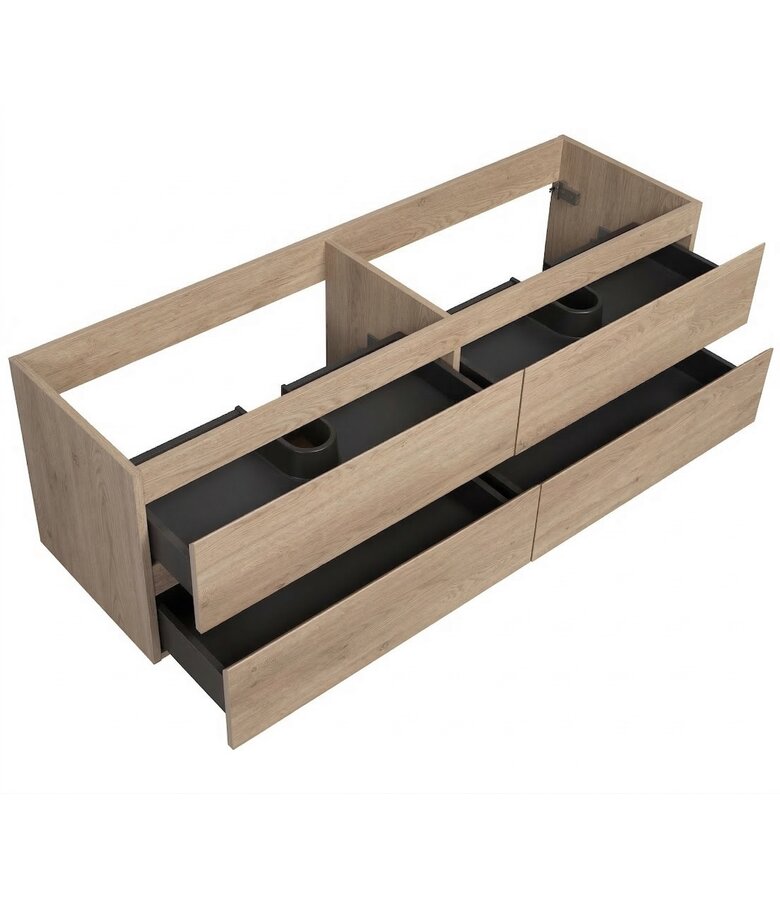 Wastafelkast Angela 160 x 48 x 50 cm - kastanje eiken