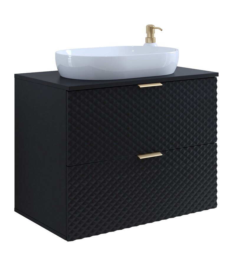 Wastafelkast Borneo 80 x 49 x 63 cm - mat zwart