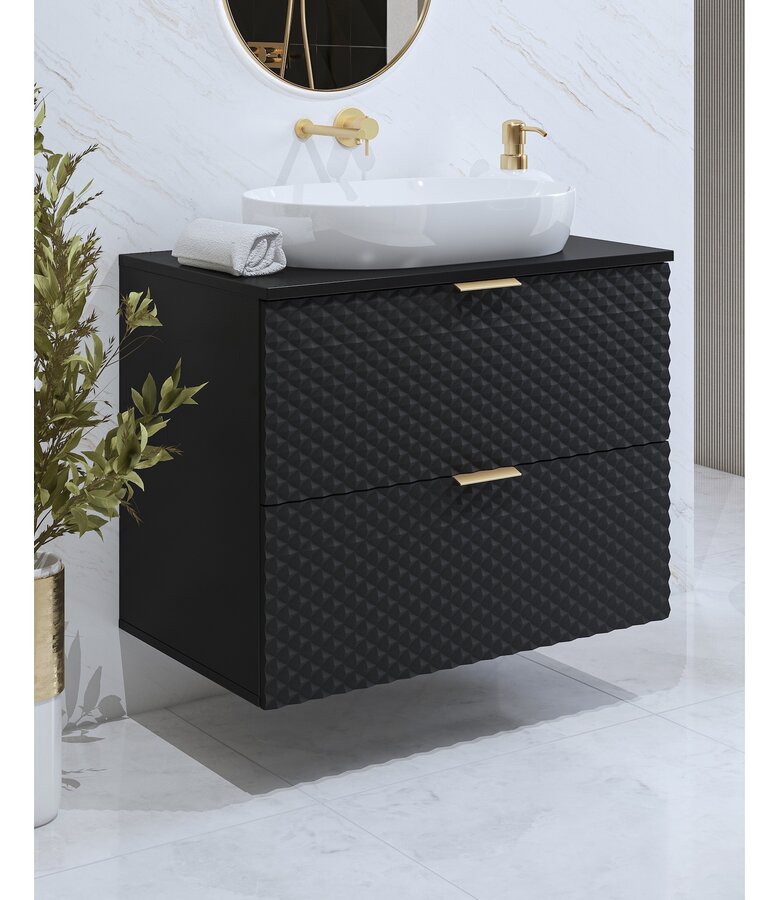 Wastafelkast Borneo 80 x 49 x 63 cm - mat zwart