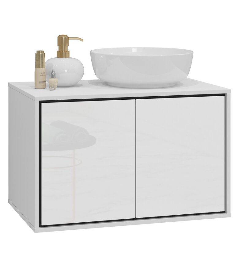 Wastafelkast Capri 78 x 48 x 51 cm - hoogglans wit