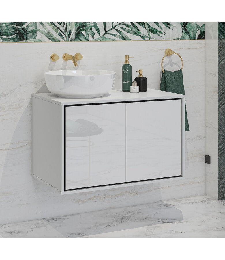 Wastafelkast Capri 78 x 48 x 51 cm - hoogglans wit