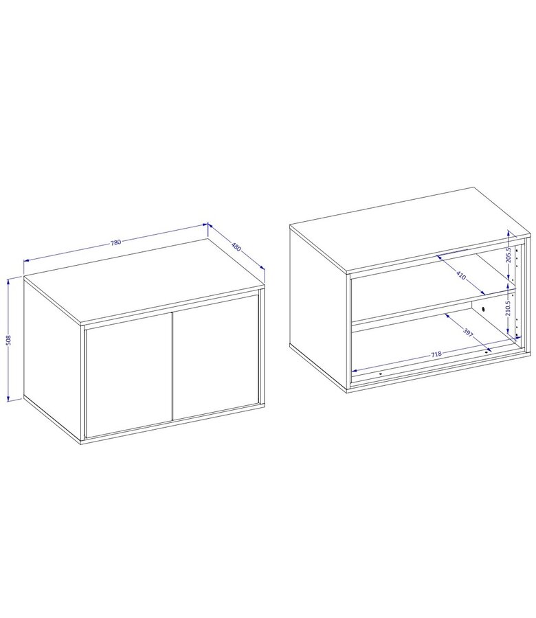 Wastafelkast Capri 78 x 48 x 51 cm - hoogglans wit