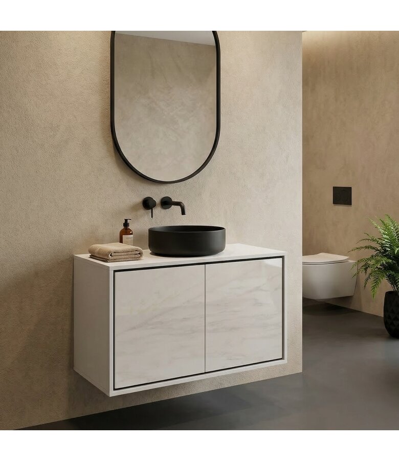 Wastafelkast Capri 78 x 48 x 51 cm - hoogglans wit