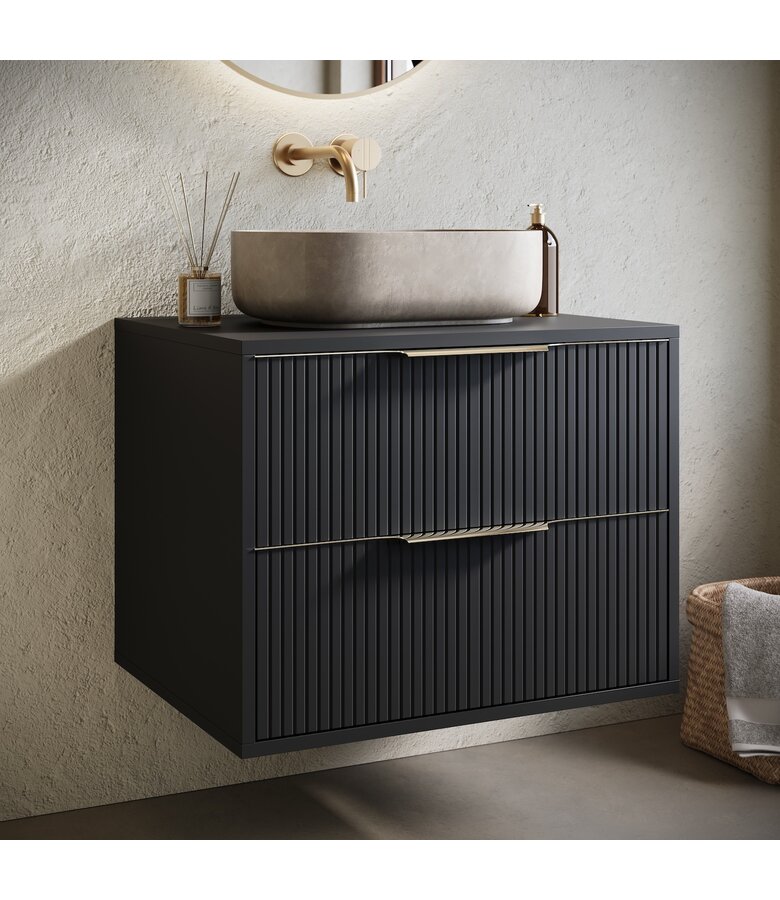 Wastafelkast Rimini - 60 x 46 x 46 cm - mat zwart