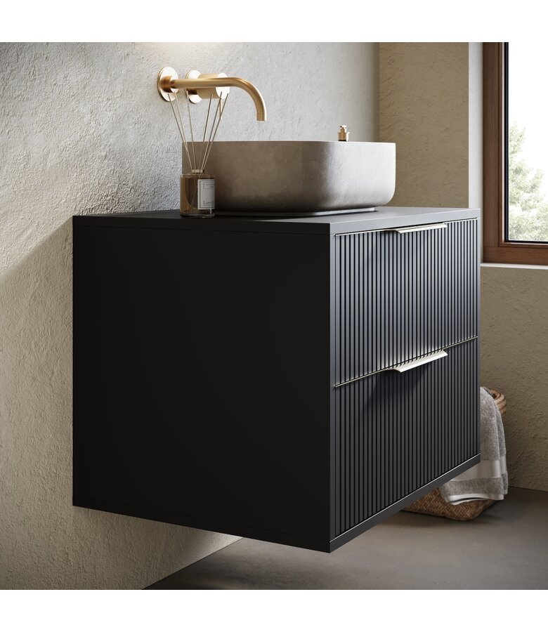 Wastafelkast Rimini - 60 x 46 x 46 cm - mat zwart