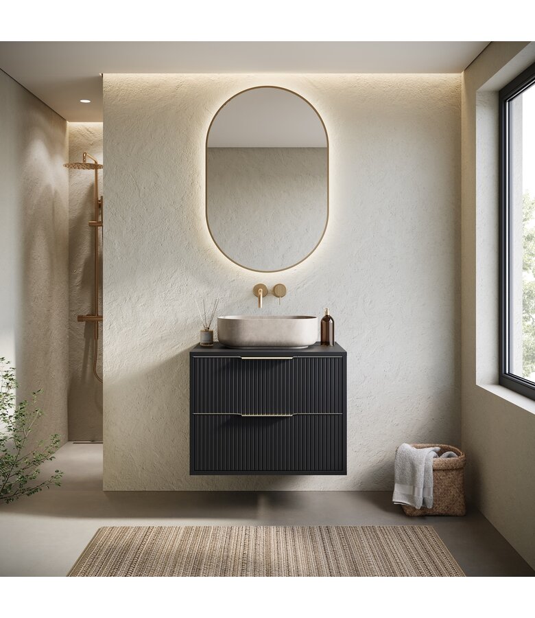 Wastafelkast Rimini - 60 x 46 x 46 cm - mat zwart