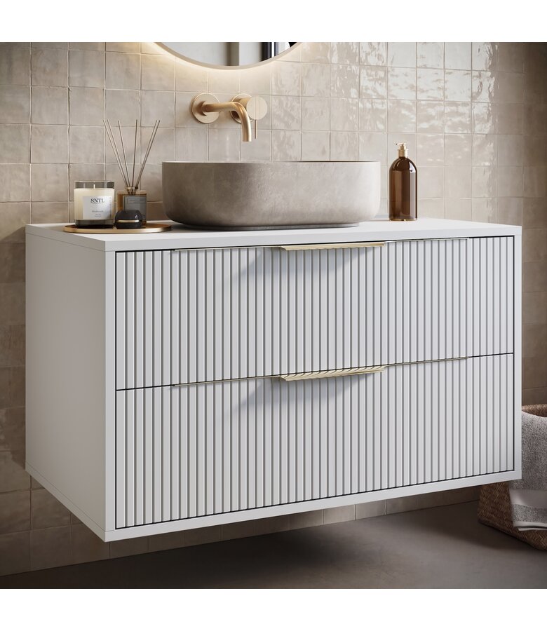 Wastafelkast Rimini - 80 x 46 x 46 cm - mat wit