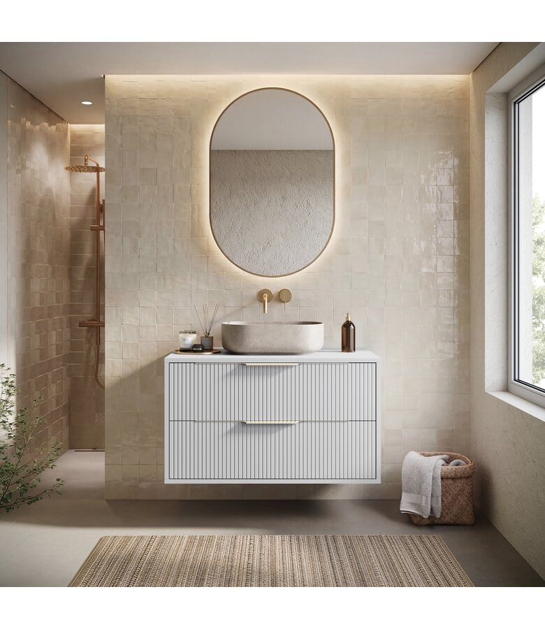 Wastafelkast Rimini - 80 x 46 x 46 cm - mat wit