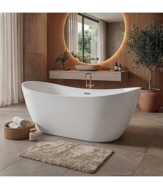 Vrijstaand ligbad Alegre - 170 x 78 x 68 cm - wit