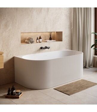 Half vrijstaand ligbad Havana 170 x 80 x 58 cm - wit