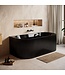 Half vrijstaand ligbad Havana 170 x 80 x 58 cm - zwart