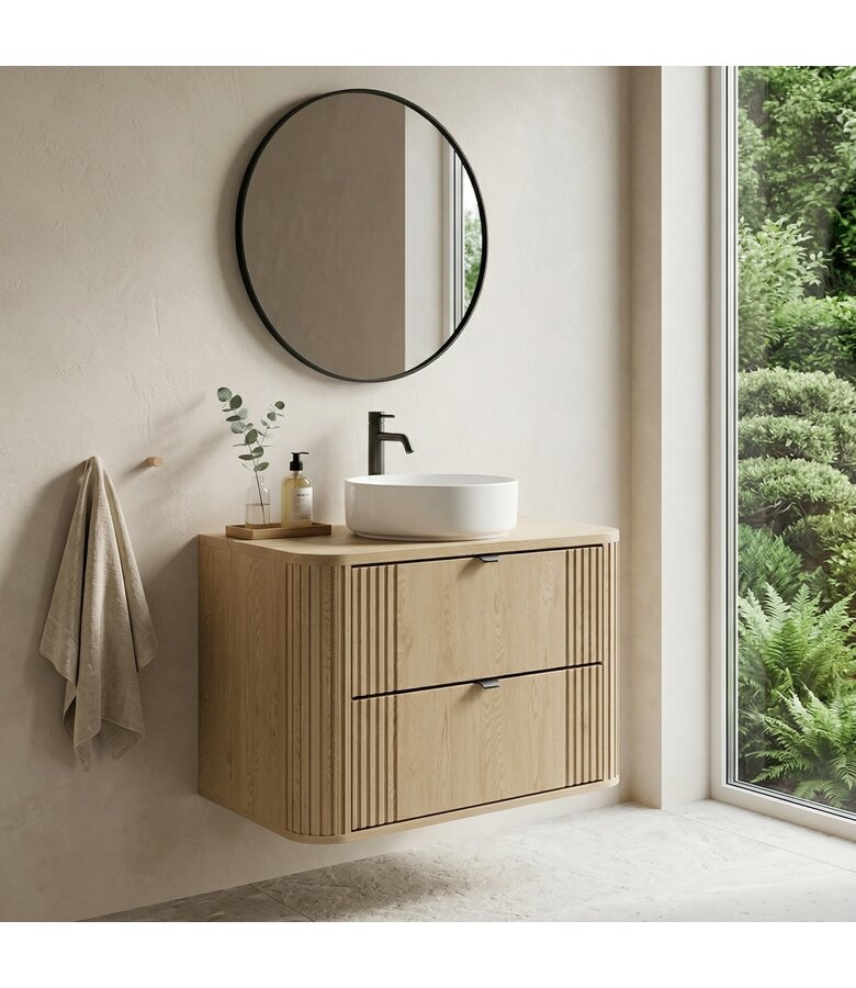 Wastafelkast Cremona met blad - 80 x 46 x 54 cm - eiken