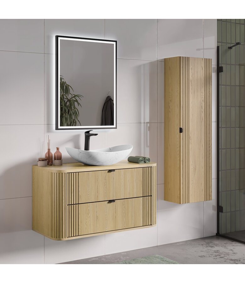 Wastafelkast Cremona met blad - 100 x 46 x 54 cm - eiken