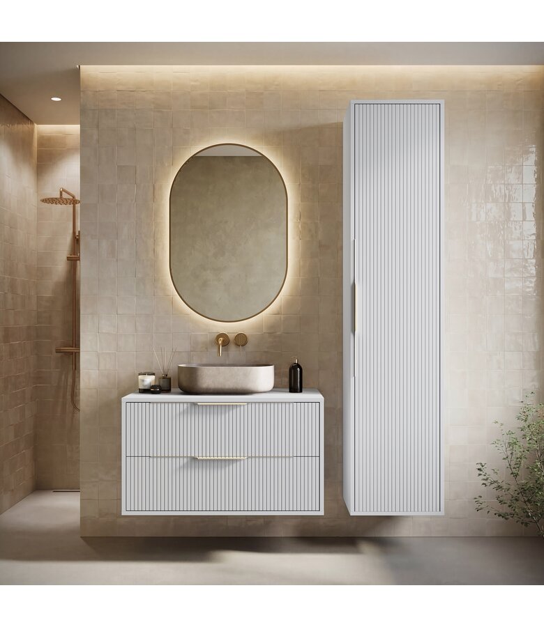 Badkamerkast Rimini 38 x 33  x 170 cm - mat wit