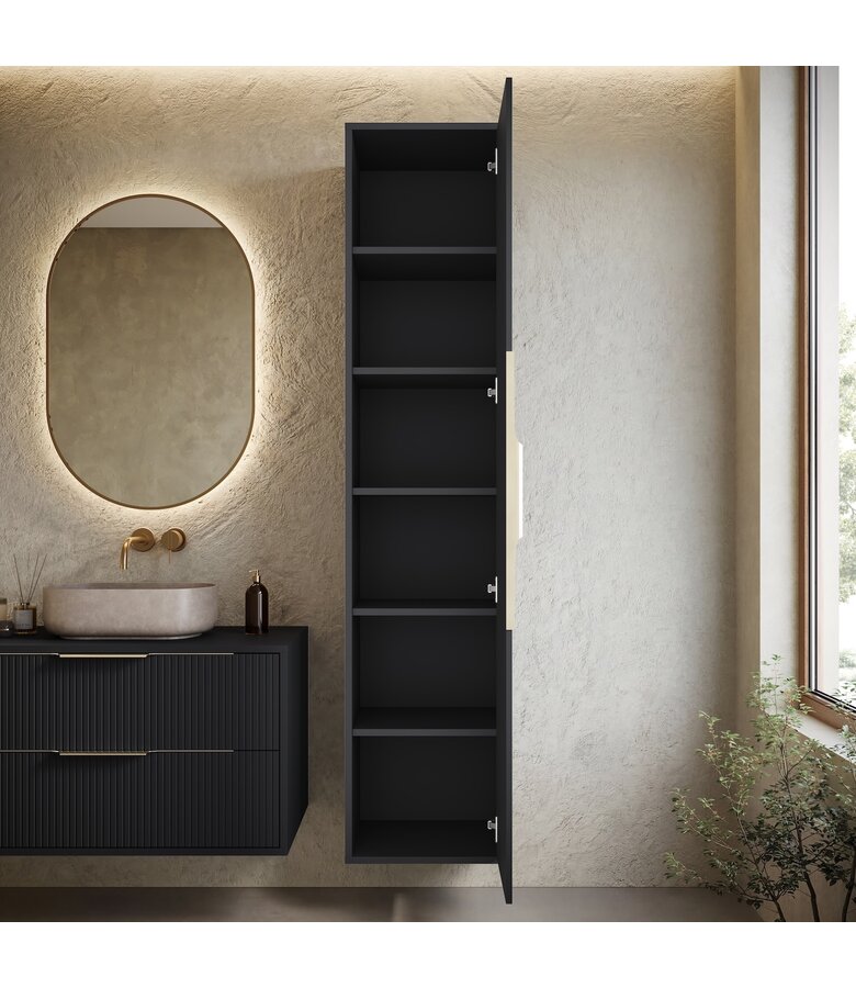 Badkamerkast Rimini 38 x 33  x 170 cm - mat zwart