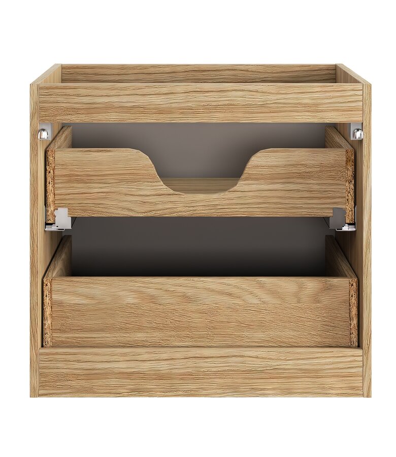 Wastafelkast Ocean met blad - 60 x 46 x 59 cm - beige met eiken