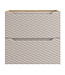 Wastafelkast Ocean met blad - 60 x 46 x 59 cm - beige met eiken