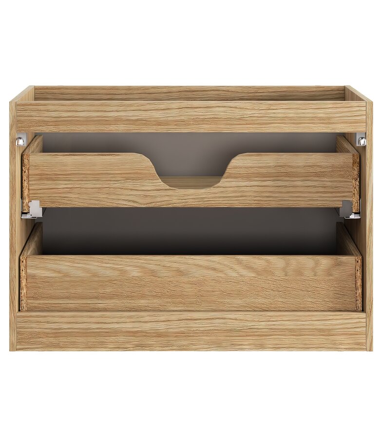 Wastafelkast Ocean met blad - 80 x 46 x 59 cm - beige met eiken