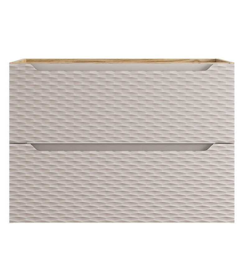 Wastafelkast Ocean met blad - 80 x 46 x 59 cm - beige met eiken