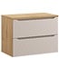 Wastafelkast Ocean met blad - 80 x 46 x 59 cm - beige met eiken