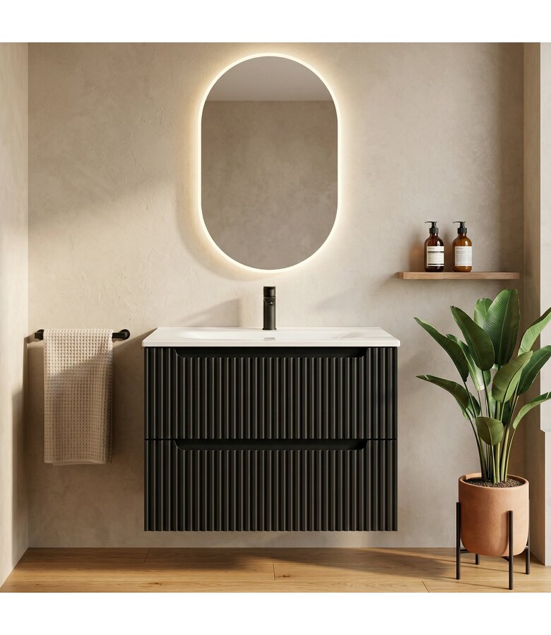 Badkamermeubel Nova 80 x 40 x 58 cm - mat zwart