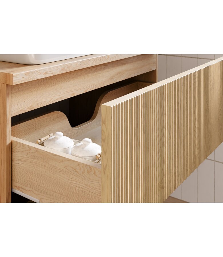 Wastafelkast Nordic met blad - 80 x 46 x 59 cm - eiken