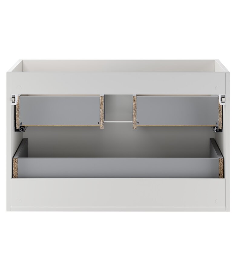 Wastafelkast Aster met blad - 80 x 46 x 52 cm - wit met eiken