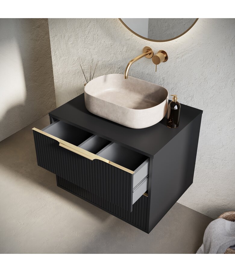Wastafelkast Rimini - 60 x 46 x 46 cm - mat zwart