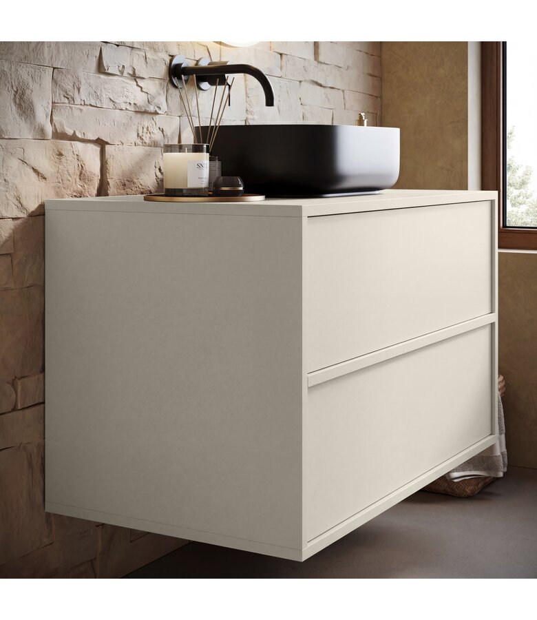 Wastafelkast Mali - 80 x 46 x 49 cm - beige