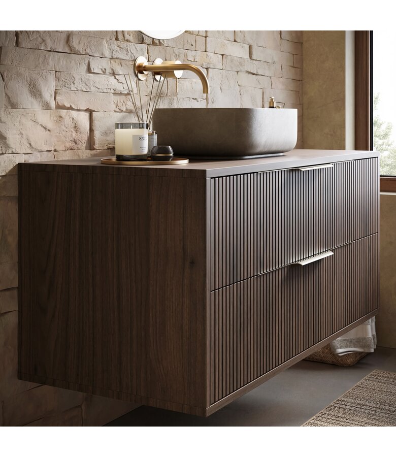 Wastafelkast Rimini - 100 x 46 x 46 cm - walnoot bruin