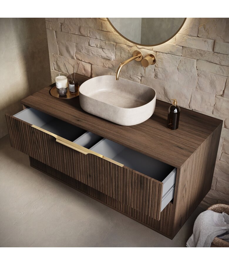 Wastafelkast Rimini - 100 x 46 x 46 cm - walnoot bruin