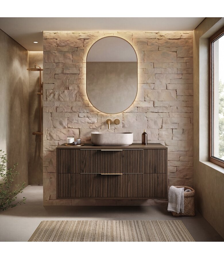 Wastafelkast Rimini - 100 x 46 x 46 cm - walnoot bruin