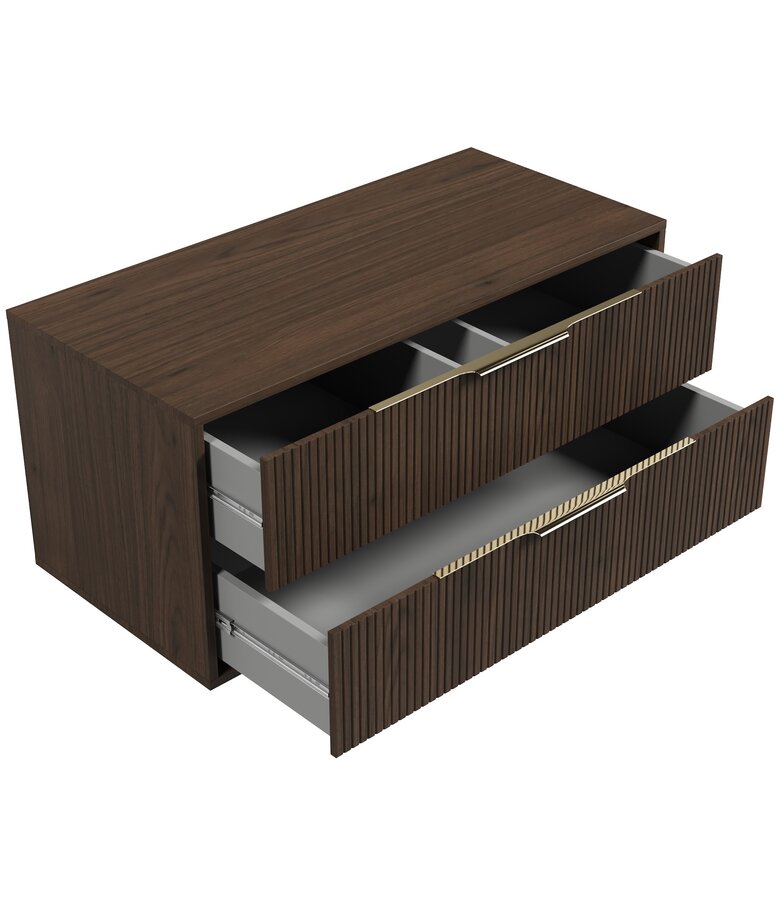 Wastafelkast Rimini - 100 x 46 x 46 cm - walnoot bruin