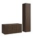 Wastafelkast Rimini met kolomkast - 100 x 46 x 46 cm - walnoot bruin