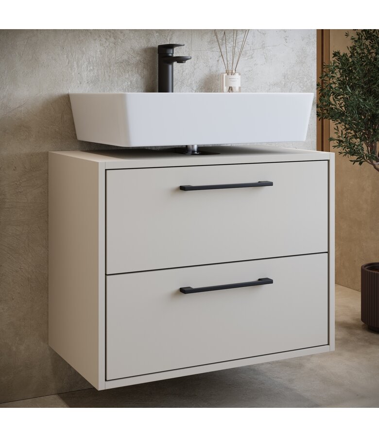 Wastafelkast Florence 60cm met spiegelkast - beige