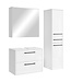 Wastafelkast Florence 60cm complete set met spiegelkast en kolomkast - hoogglans wit