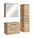 Wastafelkast Florence 60cm complete set met spiegelkast en kolomkast - kastanje eiken