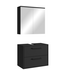 Wastafelkast Florence 60cm met spiegelkast - mat zwart