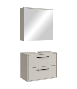 Wastafelkast Florence 60cm met spiegelkast - beige