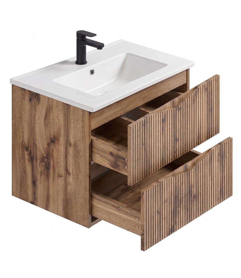 Badkamermeubel Calen 60cm met wastafel - eiken