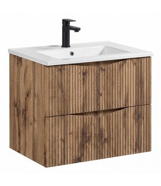 Badkamermeubel Calen 60cm met wastafel - eiken