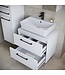 Wastafelkast Florence 60cm complete set met spiegelkast en kolomkast - hoogglans wit
