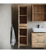 Wastafelkast Florence 60cm complete set met spiegelkast en kolomkast - kastanje eiken