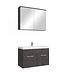 Badkamermeubel Paso 02 80cm met spiegelkast - donker grijs