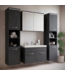 Badkamermeubel Paso XL LED 80cm met spiegelkast - donker grijs