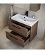 Badkamermeubel Florence 01 60cm met wastafel - walnoot bruin