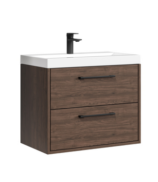 Badkamermeubel Florence 01 60cm met wastafel - walnoot bruin