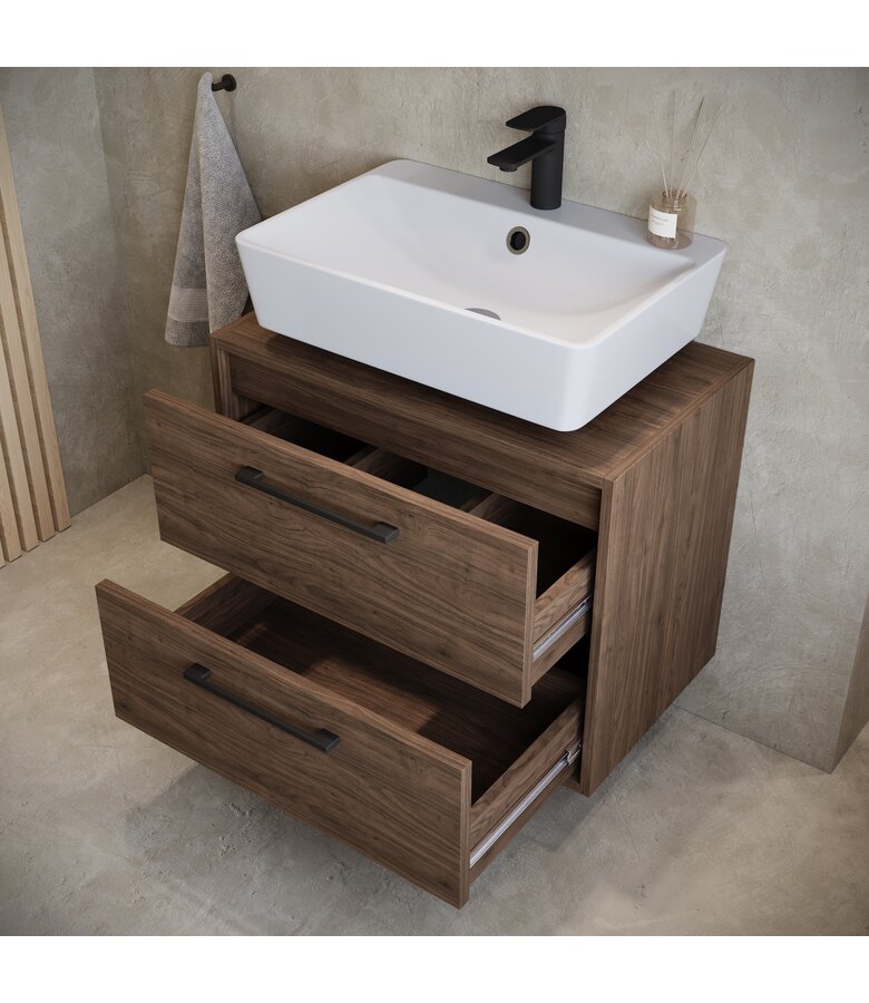 Wastafelkast Florence 60 x 35 x 47 cm - walnoot bruin